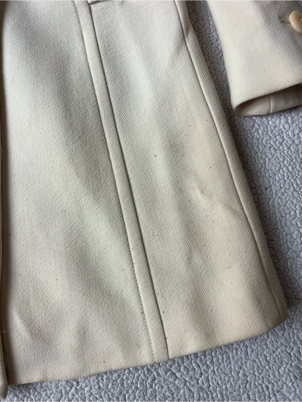 J. CREW THE LADY DAY COAT CREAM DOUBLE CLOTH WOOL BLEND COAT WOMENS 0 - Picture 5 of 6